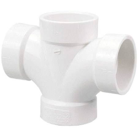 Nibco 3 in. x 3 in. x 2 in. x 2 in. PVC DWV All Hub Double Sanitary Tee C4835HD3322